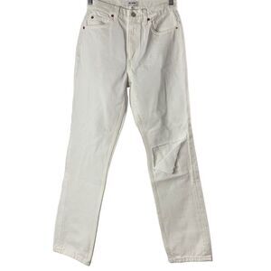 RE/DONE 70s Straight White with Rips Jeans Size 26 NWT